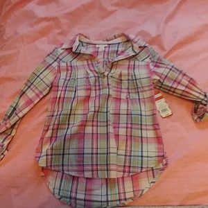 Cat & Jack pink plaid shirt